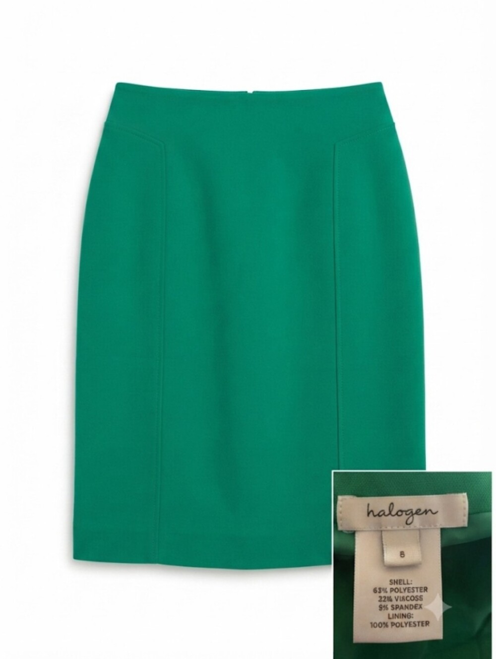 Halogen Emerald Green Tailored Pencil Skirt